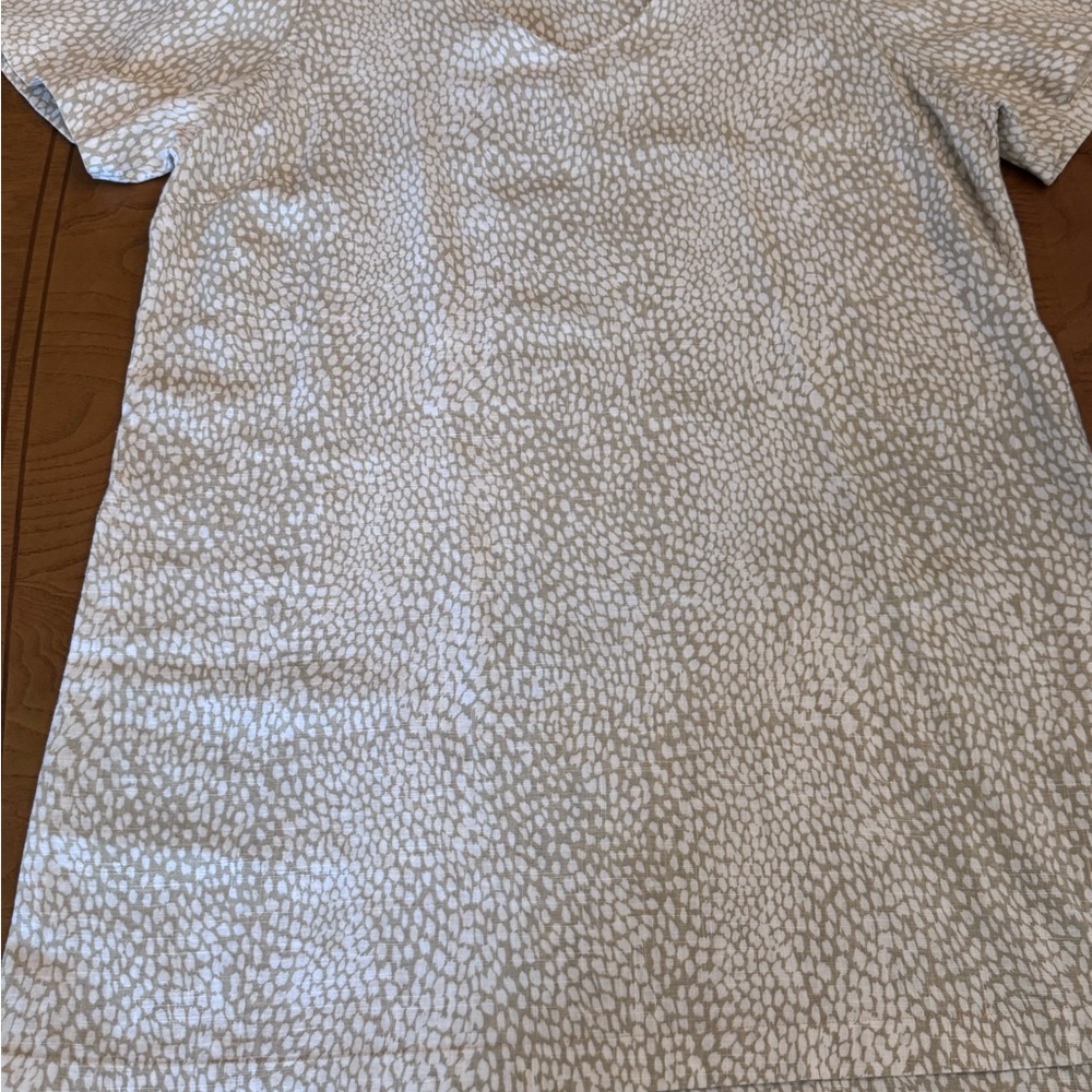 Original by Nicole Miller Women Shift Dress Linen Blend Size XL tan and white - Picture 10 of 12